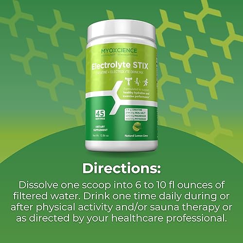 Miniatura 8 de MYOXCIENCE Electrolyte STIX  Polvo de electrolito de creatina  Recuperación del ejercicio y el desarrollo muscular con sal real (sabor a lima limón)