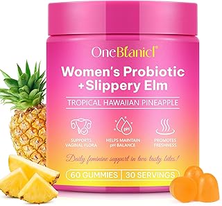 Feminine Probiotics Gummies,Vaginal Women Probiotic,Feminine Balance pH Gummies for Healthy Odor,Improve Immune,Support Vaginal Health,with Slippery Elm(60 Gummies)