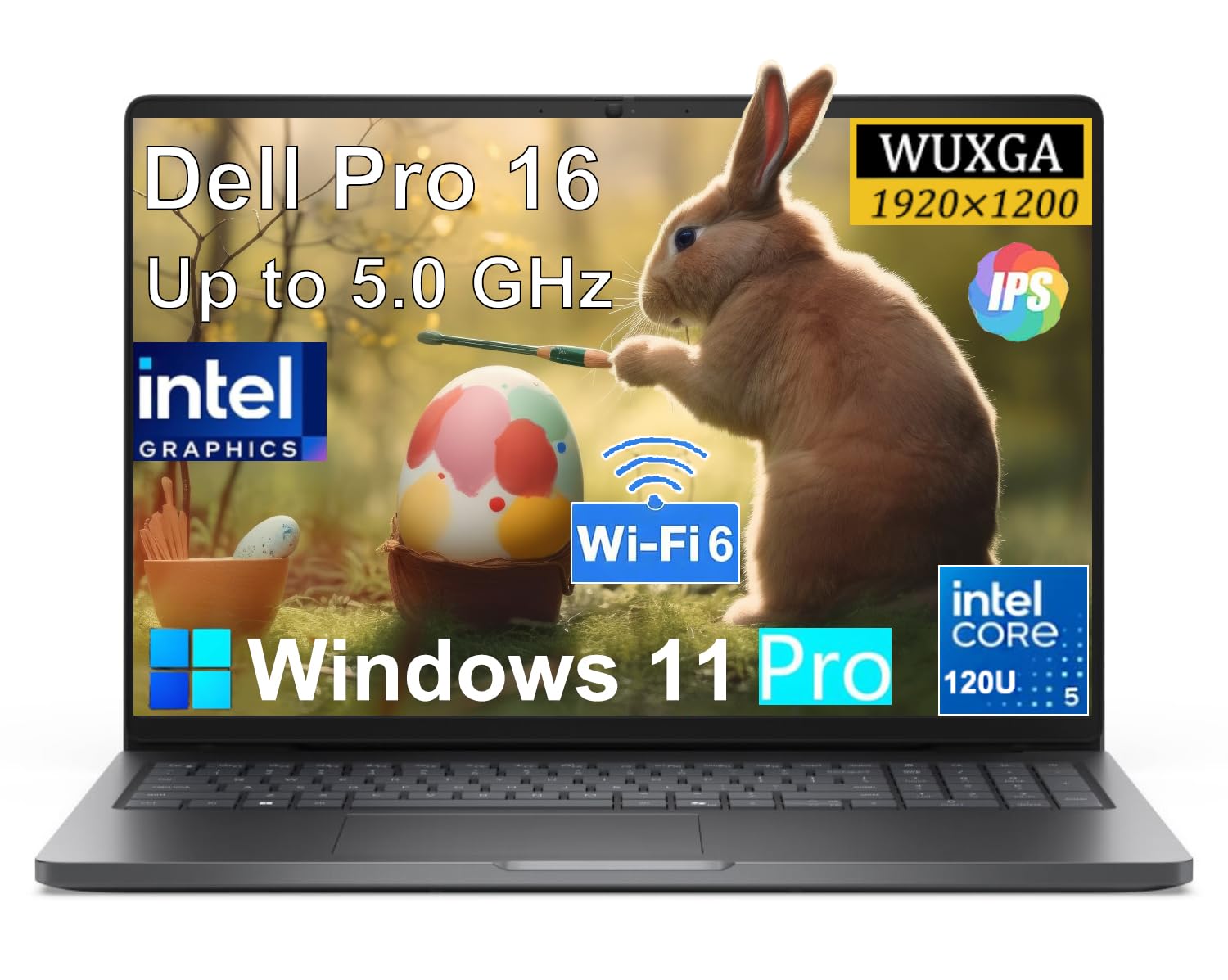 Dell Pro16 Premium Business Laptop, 16" WUXGA 1920 x 1200p IPS Display, Intel Core 5 120U (10 cores, up to 5.0 GHz, Beat Latitude), 64GB DDR5 RAM, 2TB SSD,WiFi 6E, Bluetooth 5.3, Windows 11 Pro