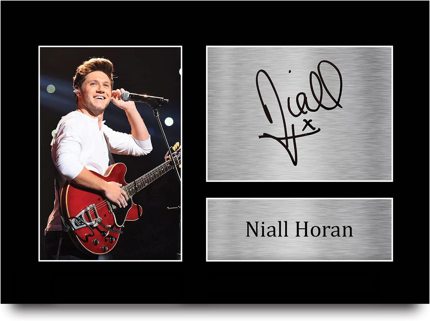 HWC Trading Niall Horan ギフト サイン入り A4 プリント サインワン ギフトプリント 写真 ピクチャーディスプレイ ホワイト