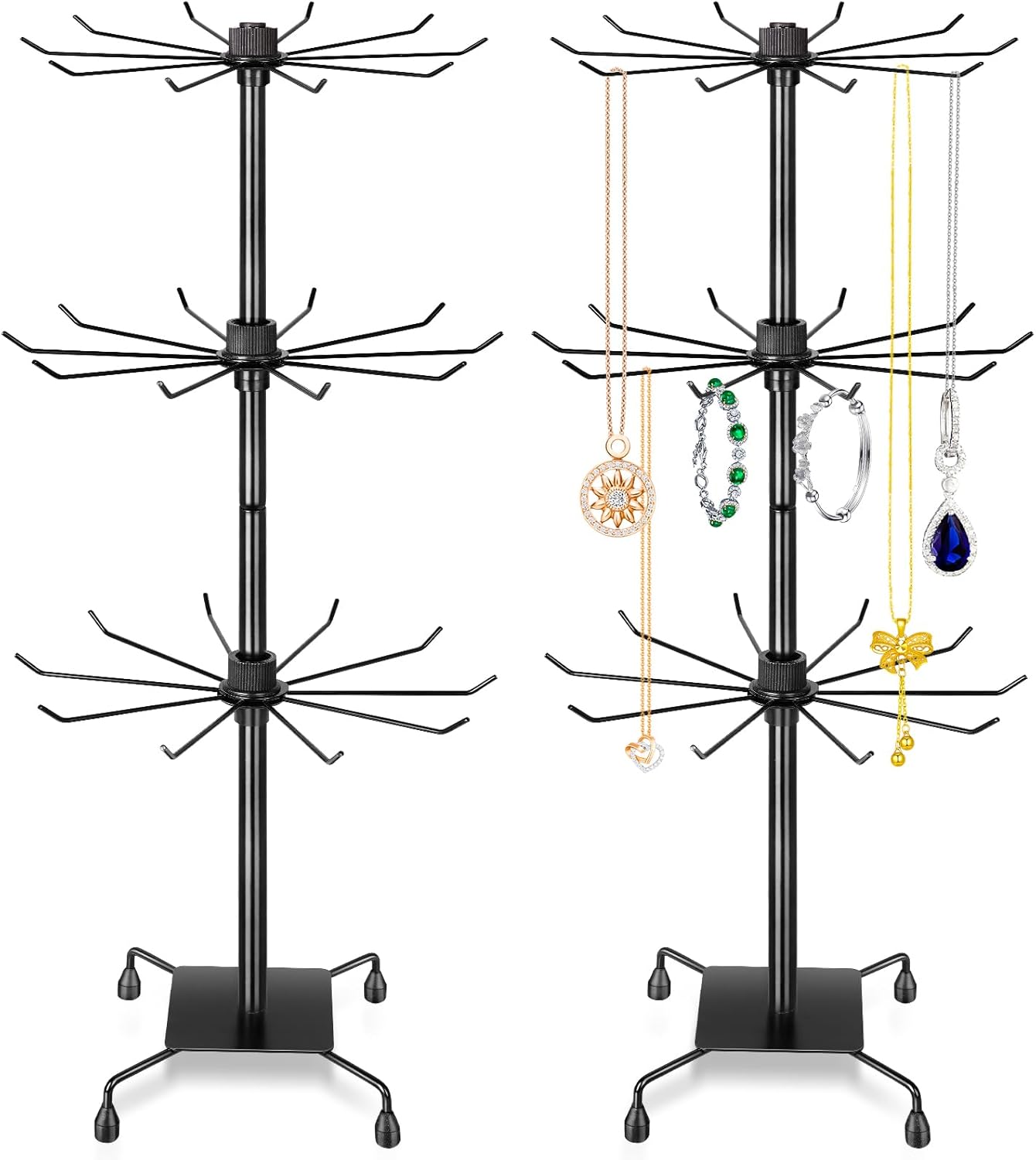 FACULX 2pcs Earring Display Stand Jewelry Rack Rotating