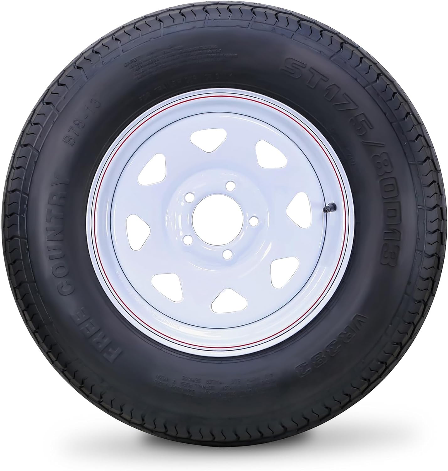 Free Country Trailer Tire Wheel Assembly ST175/80D13 6-Ply C 91L 5 Lug on 4.5" PCD White Spoke Wheel