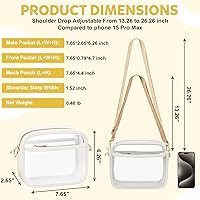 Vista 13 de KETIEE Bolso cruzado transparente, aprobado para estadios, para conciertos, eventos deportivos, festivales