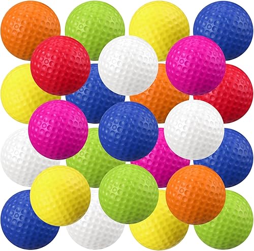 Miniatura 8 de Junkin 24 pelotas de espuma para práctica de golf, sensación realista y entrenamiento de vuelo, pelotas de golf elásticas de espuma suave para