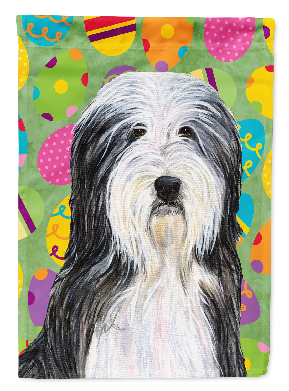 Grand drapeau Bearded Collie pour décoration de maison et jardin au printemps
