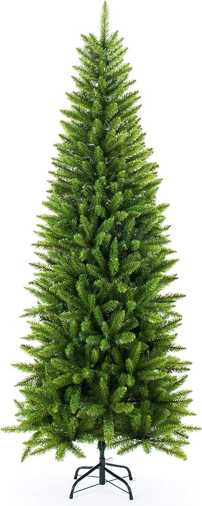 Sponsored Ad – NIBEMINENT Slim Christmas Tree 7FT,Pencil Christmas Tree Artificial tree with Stand Xmas Tree, Unlit FoldableTree with Realistic Foliage Thin Tree for Home, Office, Holiday Decor