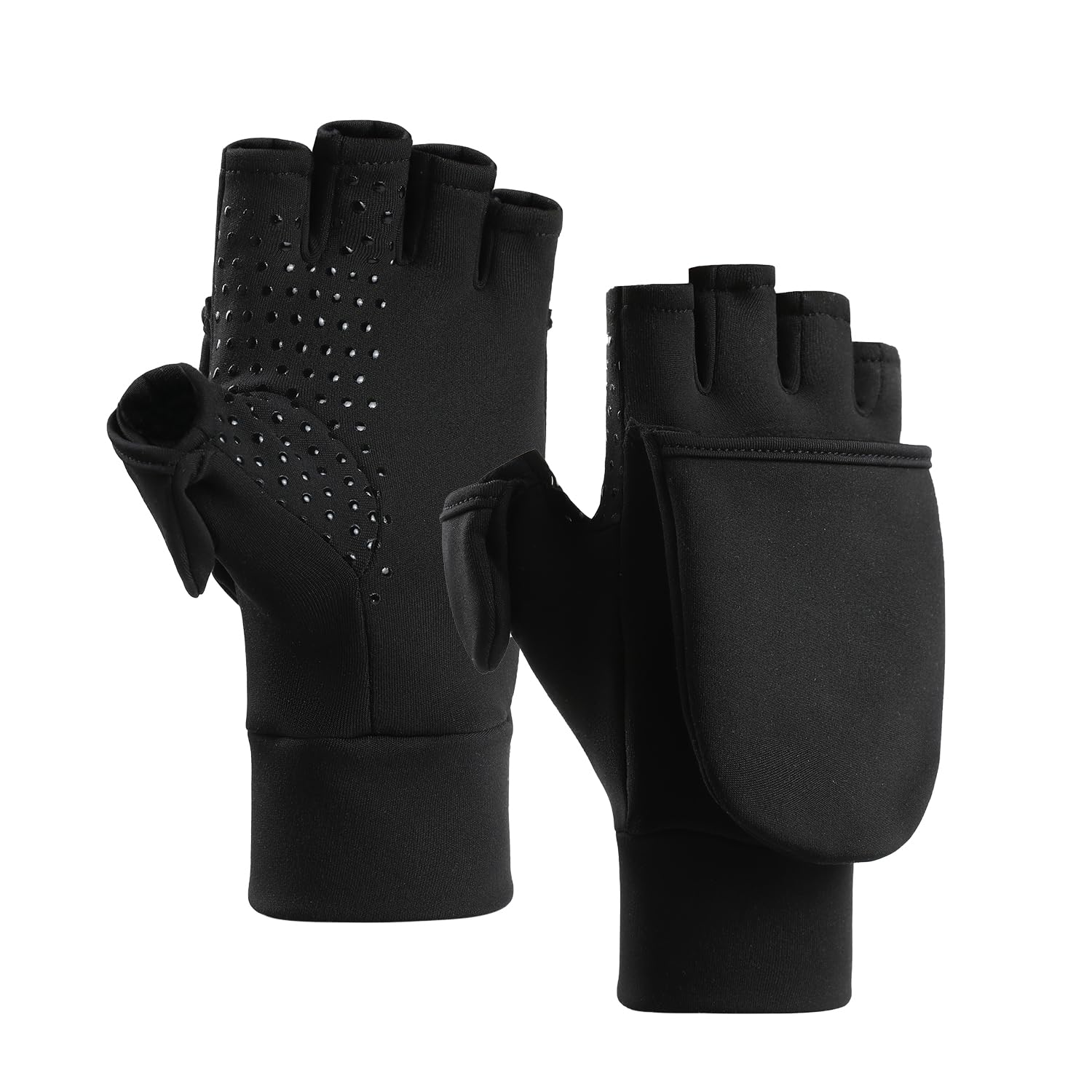 Fishing Gloves Convertible Mittens and Fingerless Gloves Men Women for Fishing, Kayaking, Rowing, Paddling, Hunting, Photographing, Outdoor Activities