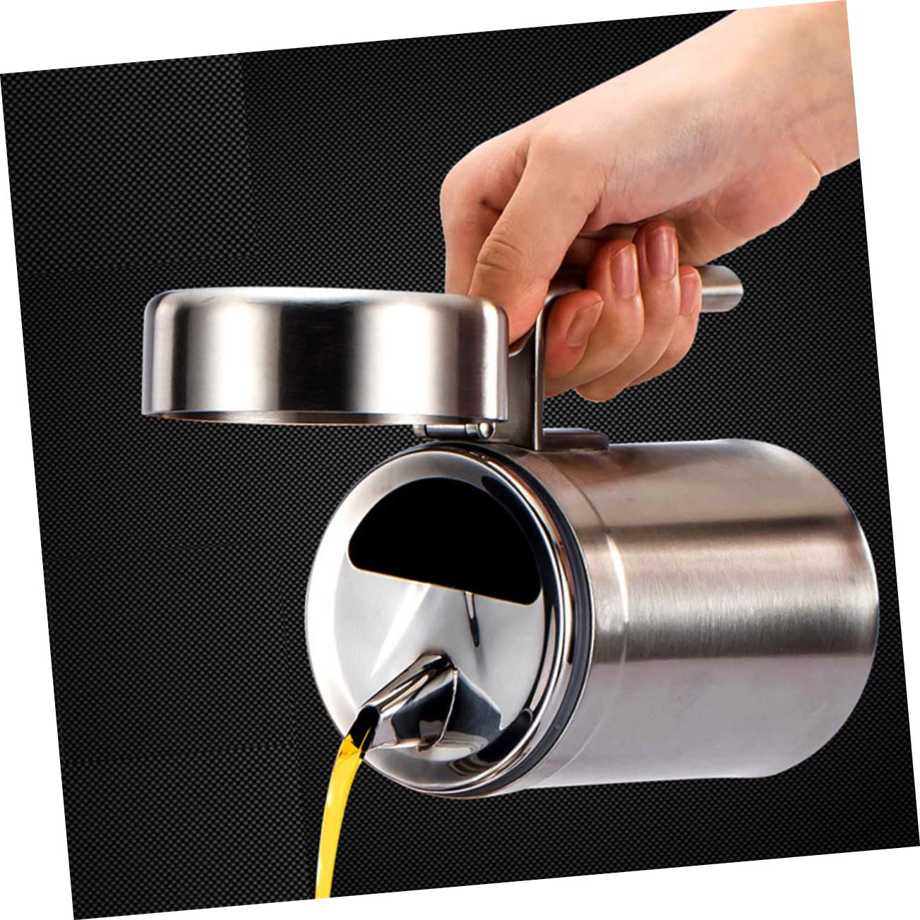 Dispenser Olio in Acciaio Ermetico Oliera Antigoccia per Cucina e Condimenti Liquidi come Olio e Salsa Contenitore Dosatore Resistente e