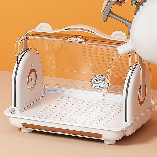Miniatura 8 de Estante de secado de biberones con 3 cepillos, caja organizadora de biberones con tapa, organizador portátil de gabinete de cocina, secadora