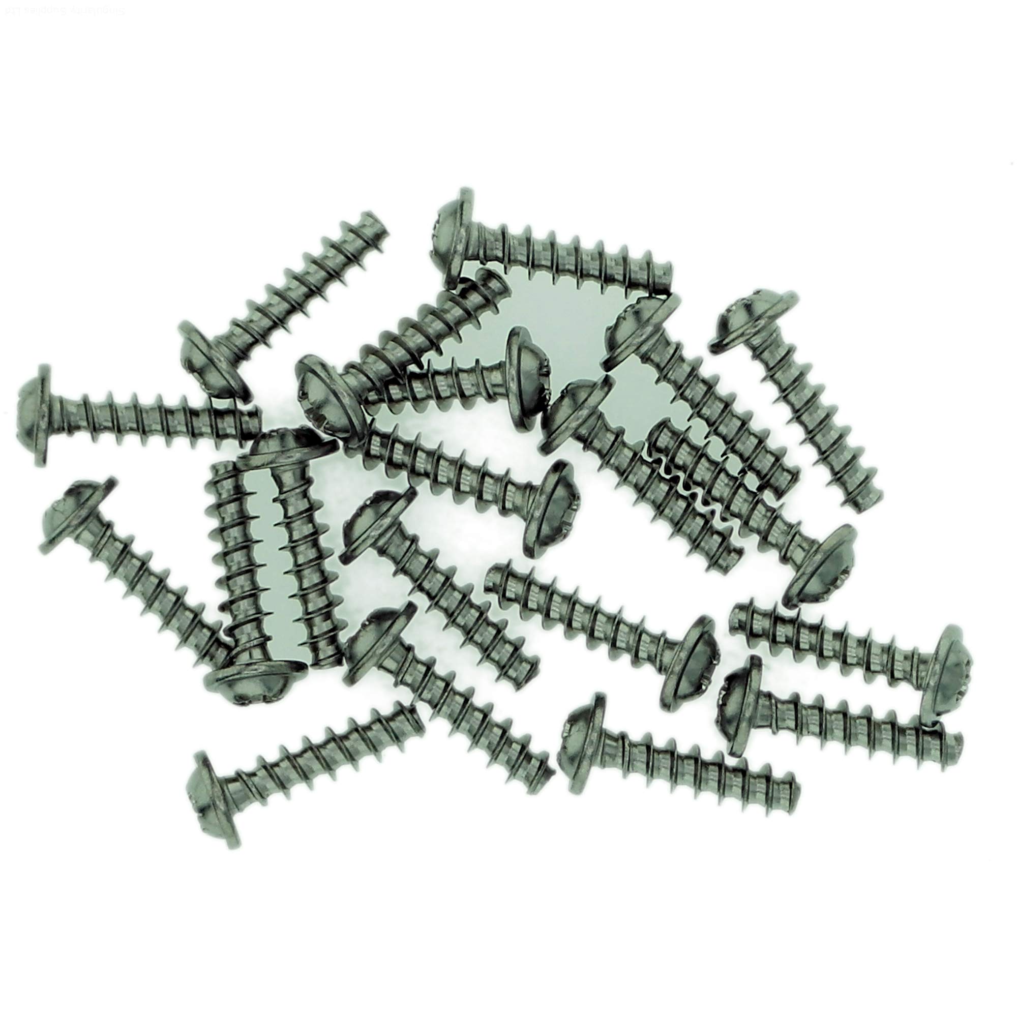 Singularity Supplies D3.5 (3.5Mm X 12Mm) Pozi Pan Screws For Plastic (Flanged) - Stainless Steel (A2) (Pack Of 20)