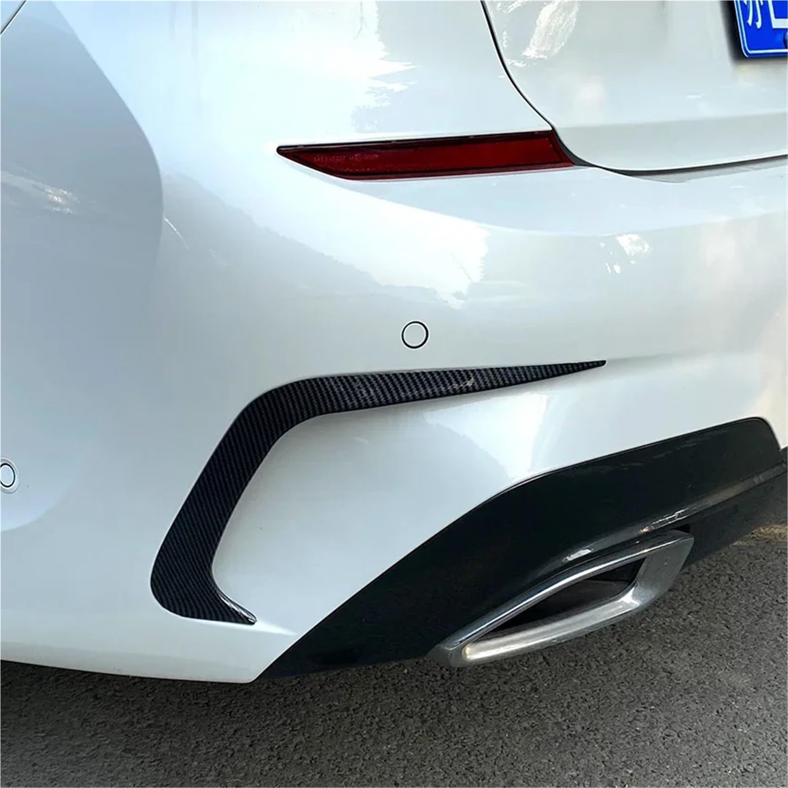 Spoiler samochodowy Pasuje do BMW serii 3 G20 2019 2020 2021 2022 2023 318i 320i 330i tylny zderzak, osłona płetwy rozdzielacza Canard Spojlery tylne do samochodów(Carbon Look)