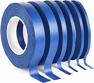JJUNW 6 roll Fine Line Tape, 3/5/10/12 mm x 20m Masking Tape, Malerkrepp Selbstklebendes Fineline Tapes Zierstreifenband Konturenband Malerband Abklebeband für Auto Schule Zuhause Büro DIY Basteln