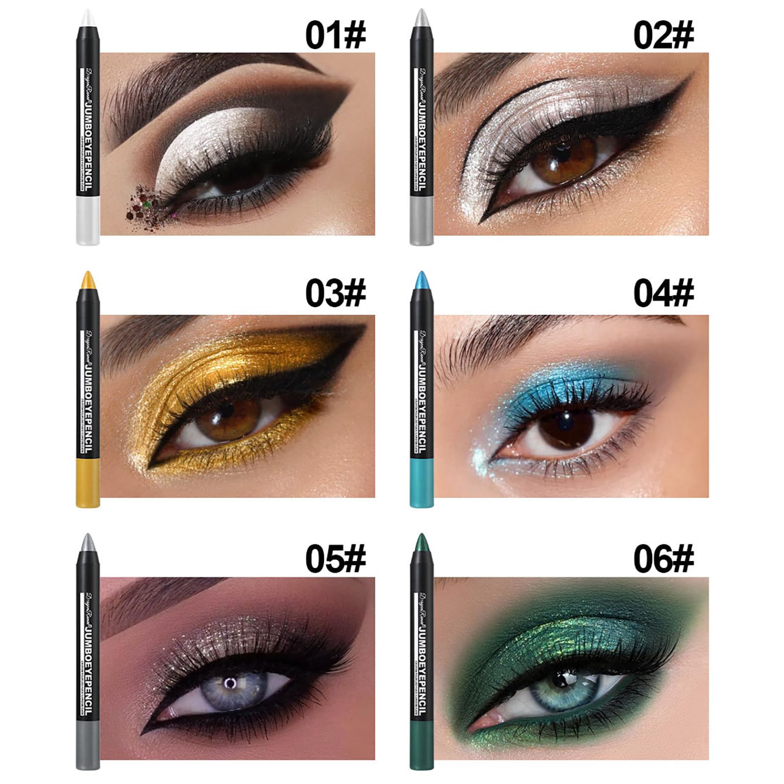 RoseFlower Eyeshadow Shimmer Stick, 12 Colors Highlighter Eyeshadow Stick Set - Image 2