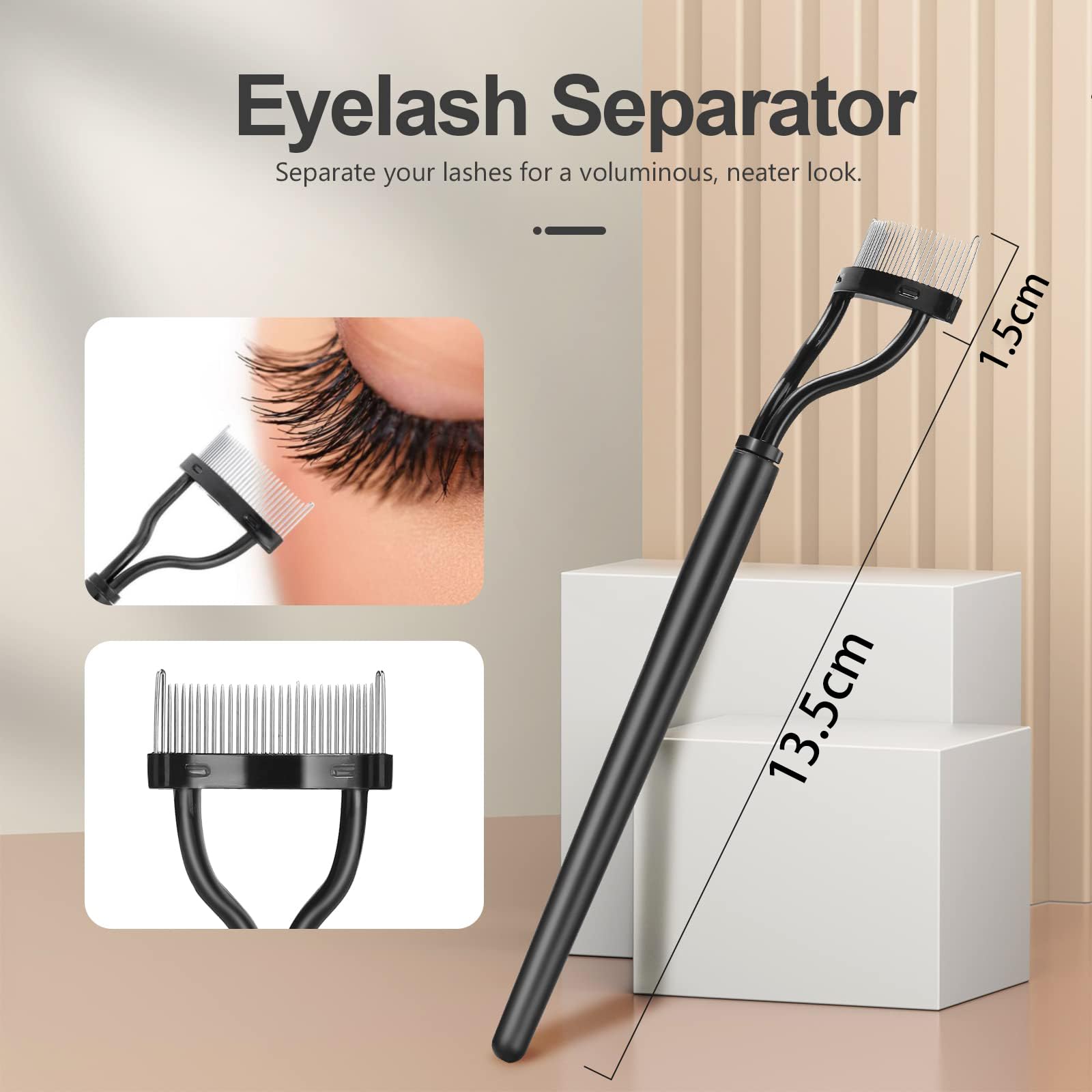 Eyebrow Brush Eyelash Separator Brow Comb & Lash Spoolie Professional Eye Makeup Tools beautiful separated lashes. (3 Pieces Set) - Image 3 thumbnail