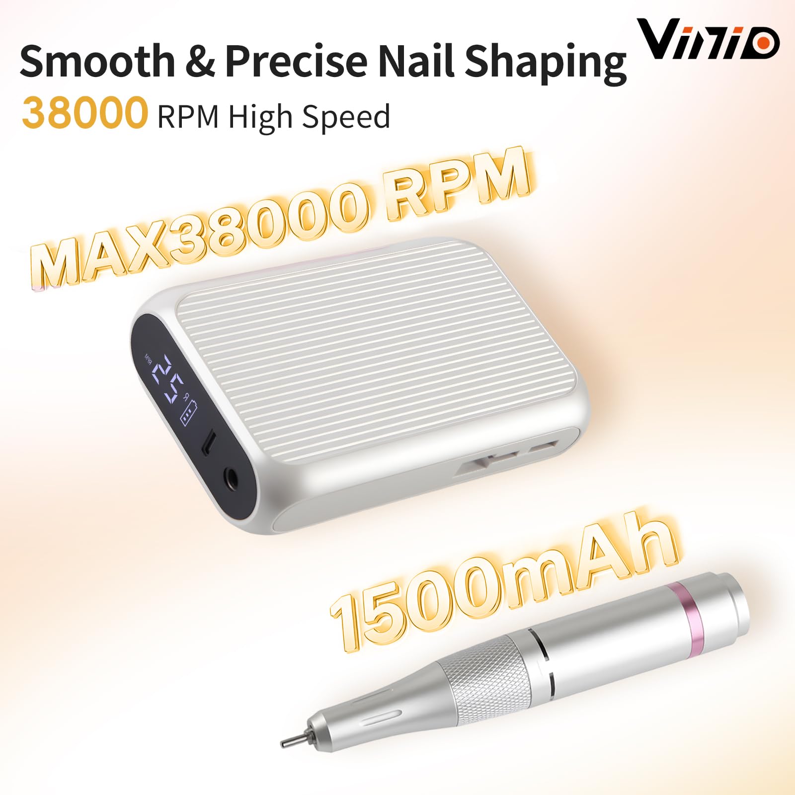 Vinid Perceuse à ongles électrique Blanc