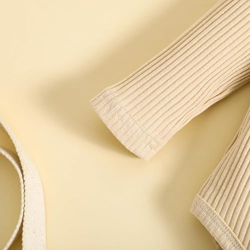 Miniatura 9 de Mubineo Conjunto básico de ropa de otoño e invierno para bebé, niña, niño, ropa básica lisa, cuello alto, manga larga, mameluco, leggings y pantalón