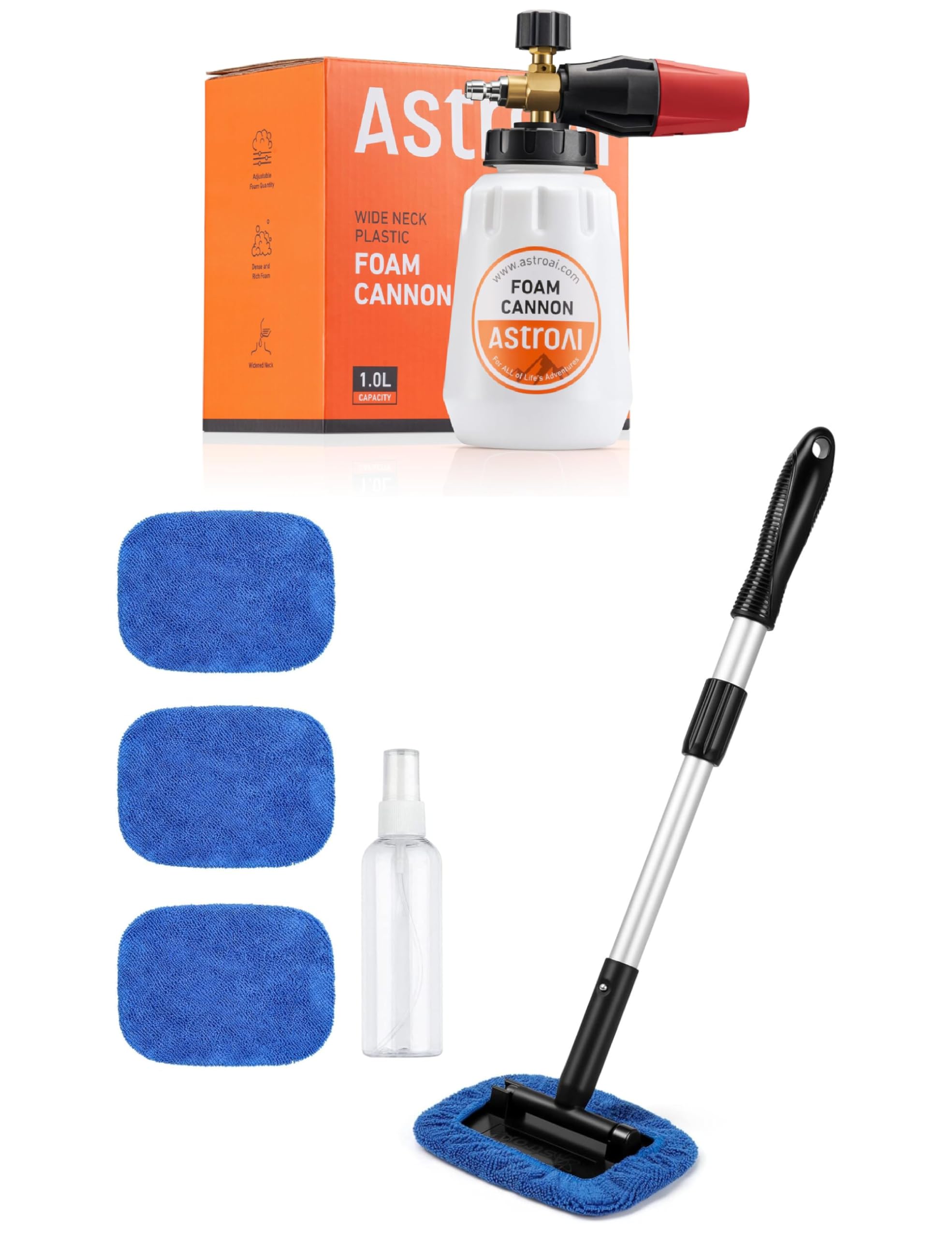 Amazon.com: AstroAI Microfiber Windshield Cleaner + Foam Cannon