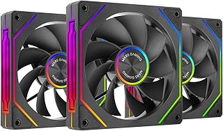 Mars Gaming MF-LINKFINITYKIT2R, Kit 3x 120mm PWM Modular Inverted Blade Fans, ARGB Infinity Mirror Lighting, Magnetic LINK…