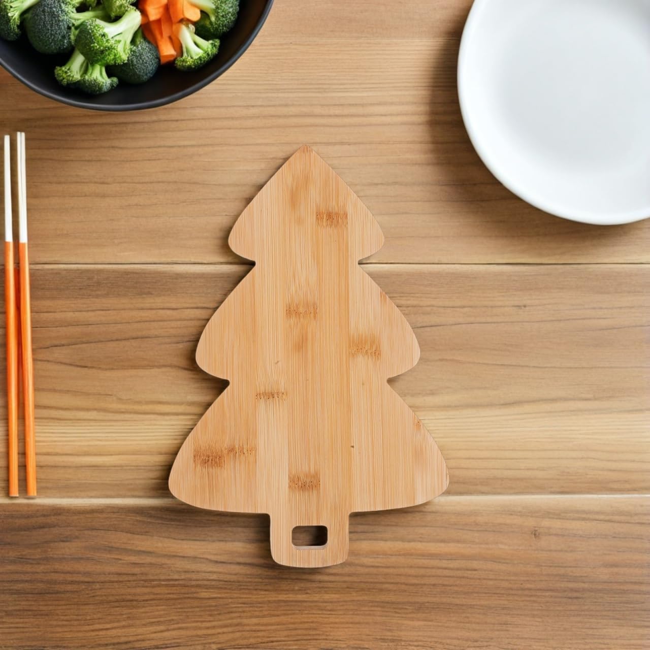 Amosfun Christmas Tree Cutting Board Charcuterie Platter Cheese Serving Tray Double-sided Tree Board for Meat Vegetables and Fruits Christmas Party Supply 11. 8 Inch