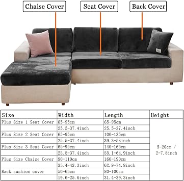 cjc Universal Sofa Cover, Stretch Velvet Couch Cushion Slipcovers Replacement, Anti-Slip L-Shape Sofa Covers, Chaise Lounge Sofa Slipcover (Navy Blue, Back Cover)
