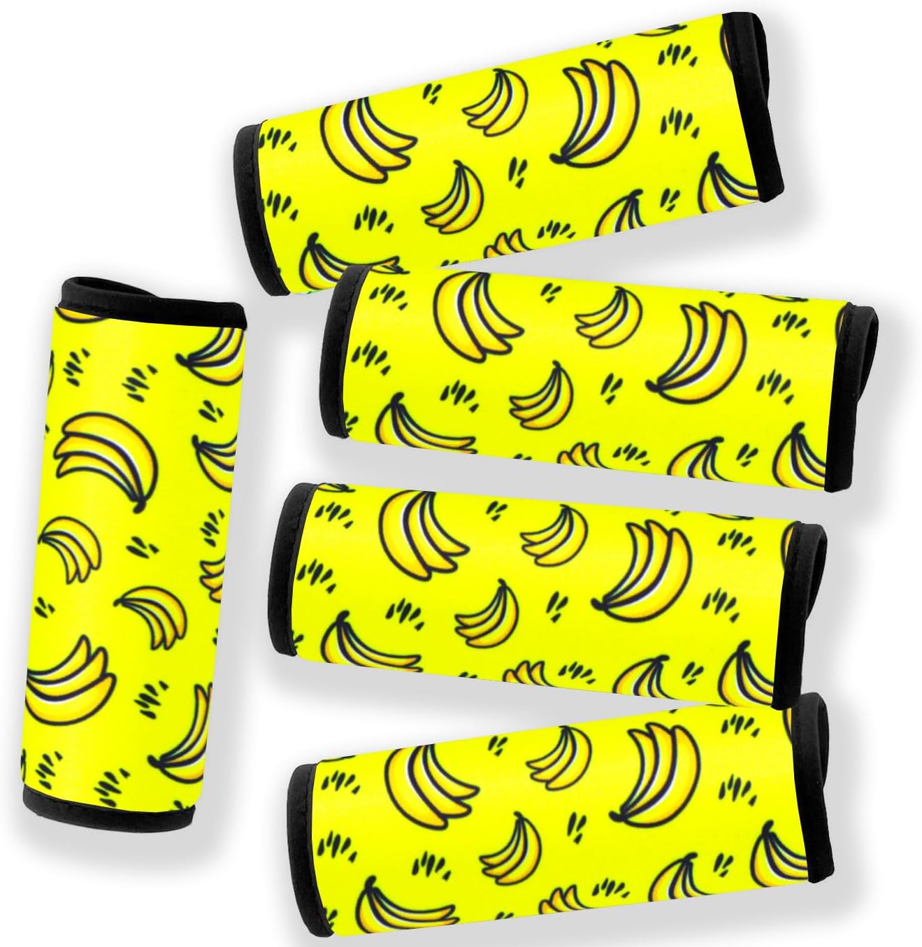 Neoprene Luggage Handle Wrap Fluorescent Colors Luggage Identifiers/Tags/Marker (Banana)