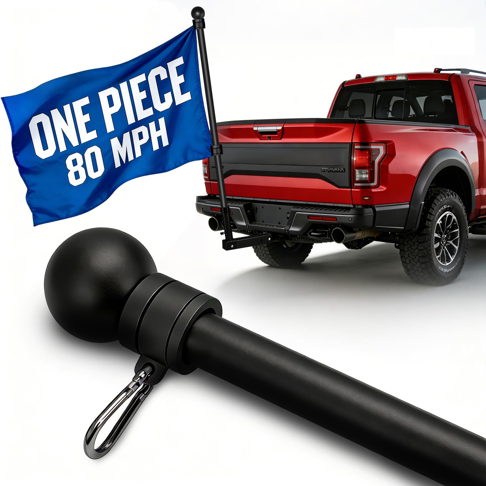 Photo 1 of ***MISSING PARTS***
Sinyoeer One Piece Stainless Steel Flag Pole for Outside House, 80 MPH Heavy Duty Flag Pole for Truck, 5FT Outdoor Flagpole for Porch, Wall, Jeep, Trailer, 1 Inch Flagpole (1, Black)