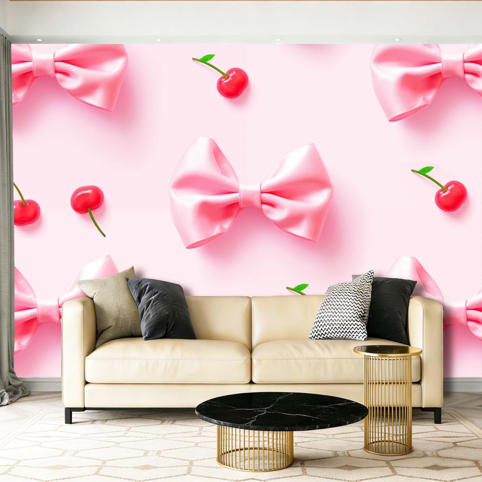Panoramiczna tapeta moda uroczy węzeł wiśnia róża czerwona tapeta z włókniny gobelin plakat fototapeta do salonu dekoracja ścienna do sypialni, 250 x 175 cm