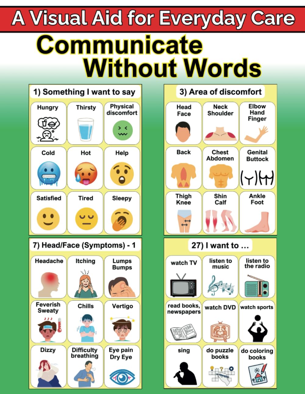 Communicate Without Words: A Visual Aid for Everyday Care: A Practical Communication Book for Non-verbal Adults and Seniors in Caregiving, A Communication Picture Book for Aphasia and Speechlessness
