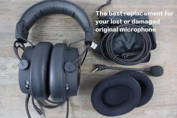 Replacement Game Mic for Kingston HyperX Cloud Alpha Gaming Headset on PS4 PS5 Xbox One PC, 3.5mm Detachable Boom Microphone