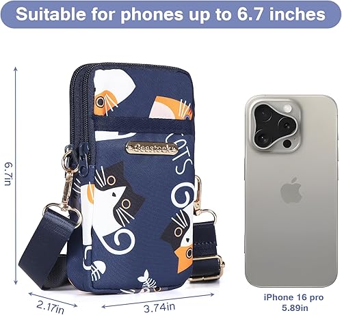 Miniatura 2 de Geestock Bolso cruzado pequeño para teléfono celular con bandas para los brazos, soporte para llaves de teléfono para correr, caminar, senderismo y