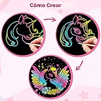 Vista 3 de ZMLM Regalo de manualidades de papel para rascar, paquete de 2 cuadernos de arcoíris, suministros de juguetes, rellenos para cesta de Pascua