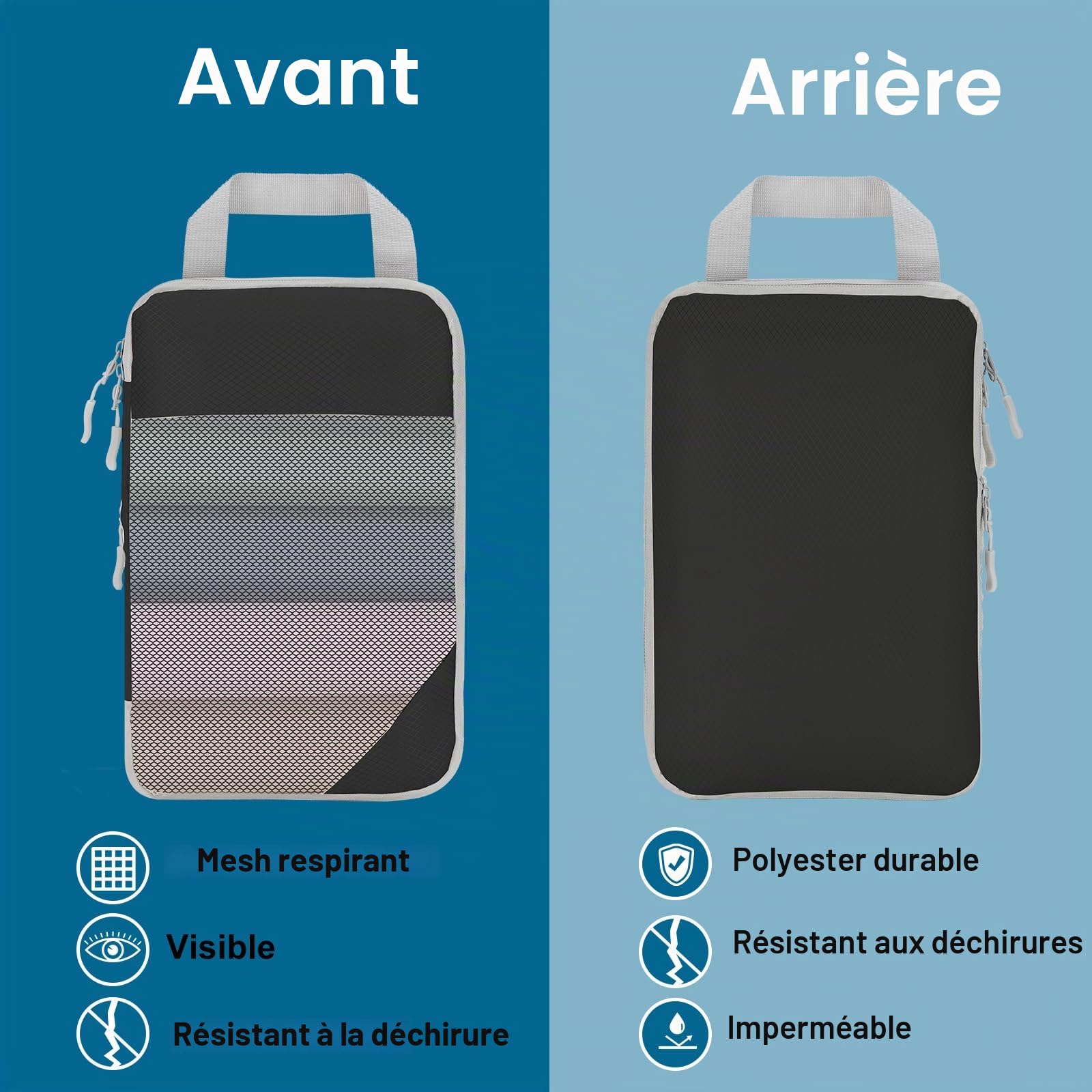 Cubes de rangement compressibles pour valises cabine Sacs de rangement pour bagages compressibles 7 pièces Sacs de rangement compressibles extensibles pour essentiels de voyage