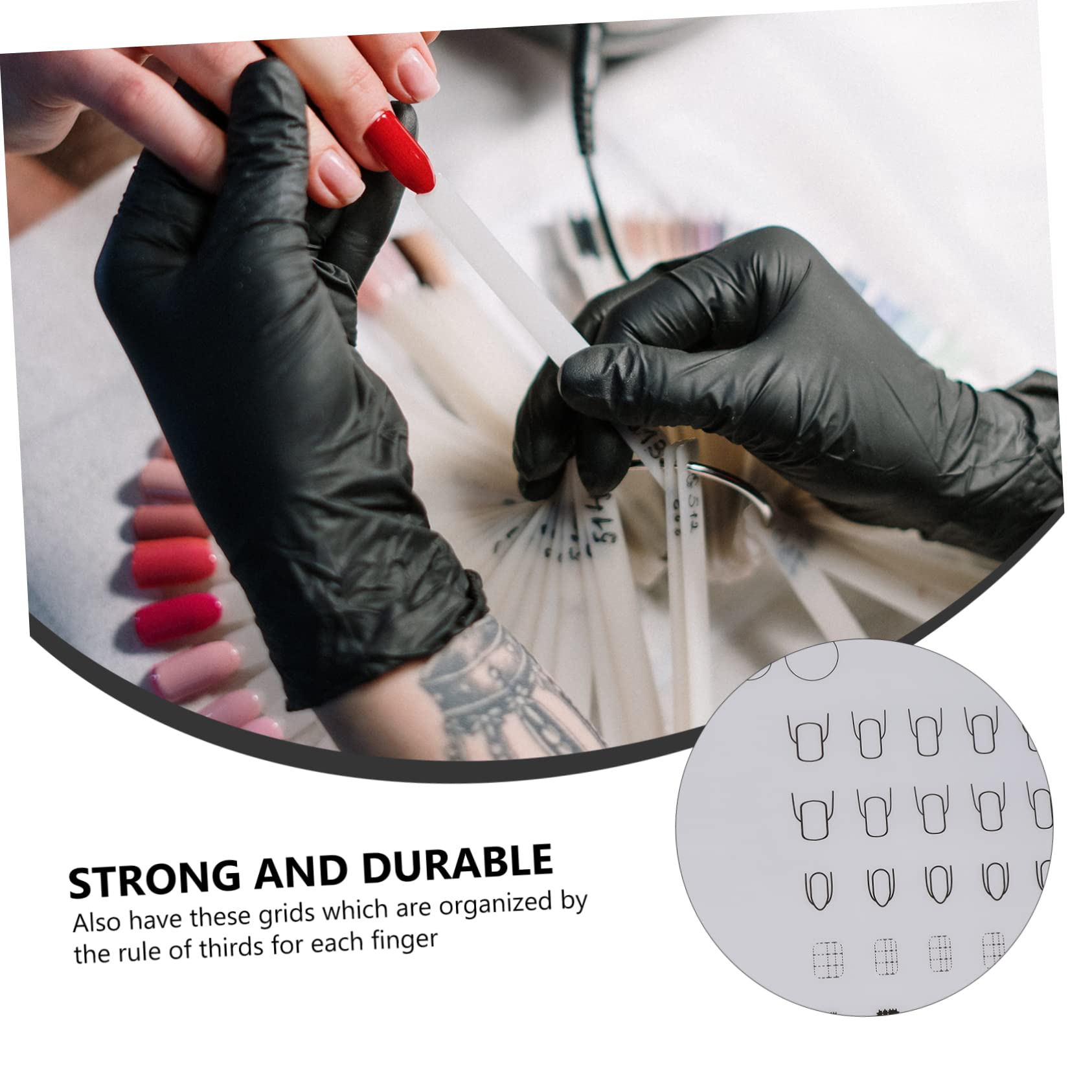 Tappetino per Nail Art 3 Pezzi Lavabile e Pieghevole Bianco in Silicone Griglie Organizzate per Ogni Dito per Esercitazione Nail Art e Stamping