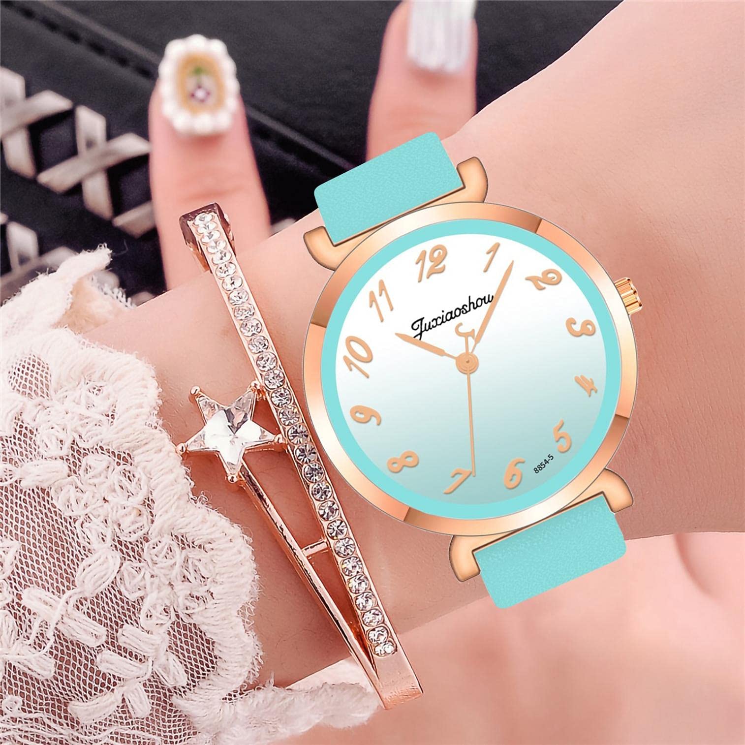 VESNIBA Elegant Diamond Quartz Watch for Women Ladies Girls Clock Stainless Steel Wrist Dress Crystal Jewelry Gifts for Girls Mom Women Wife Lady Her