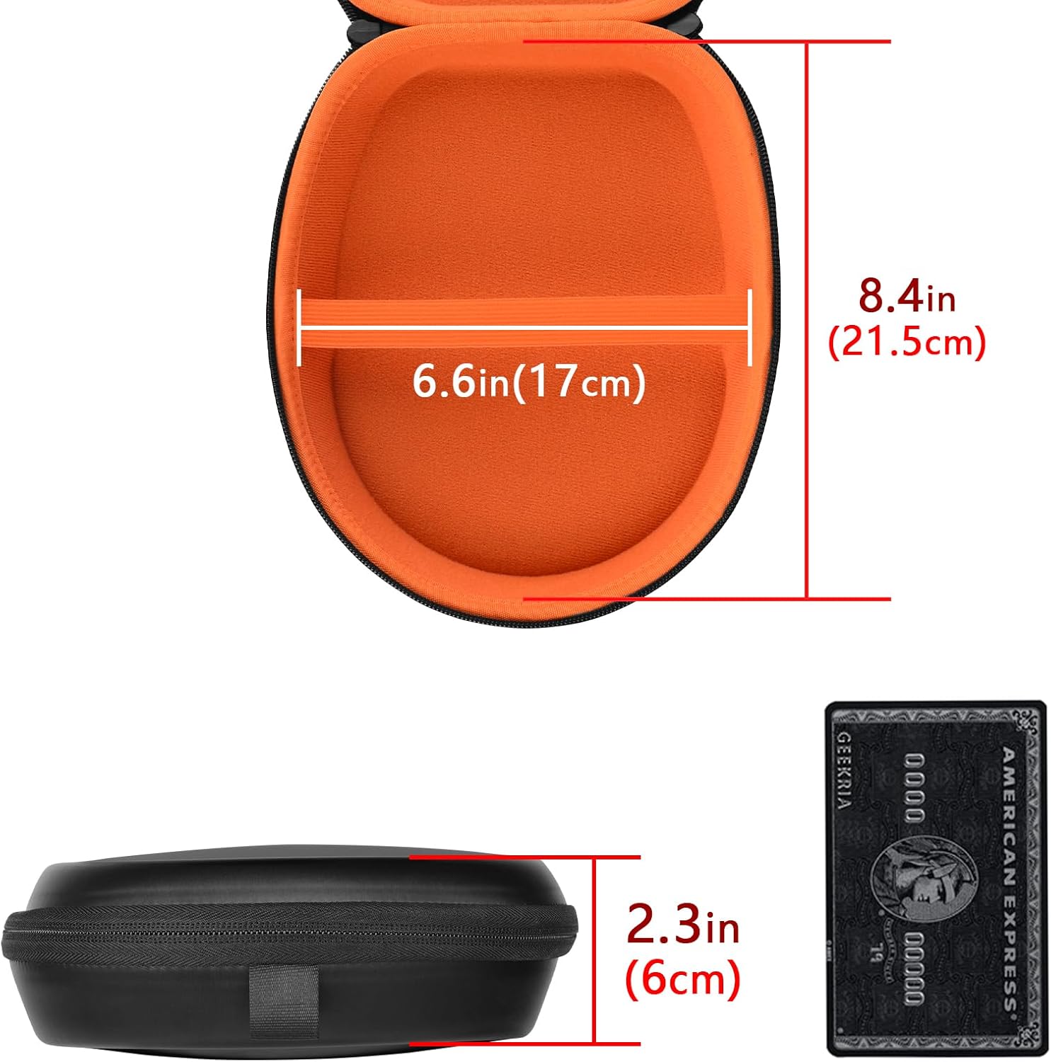 Geekria Shield Headphones Case Compatible with Bose QC Ultra II, QC45, QC35 II, QCSE, SoundLink II, Replacement Hard Shell Travel Carrying Bag with Cable Storage (Black) - Image 4