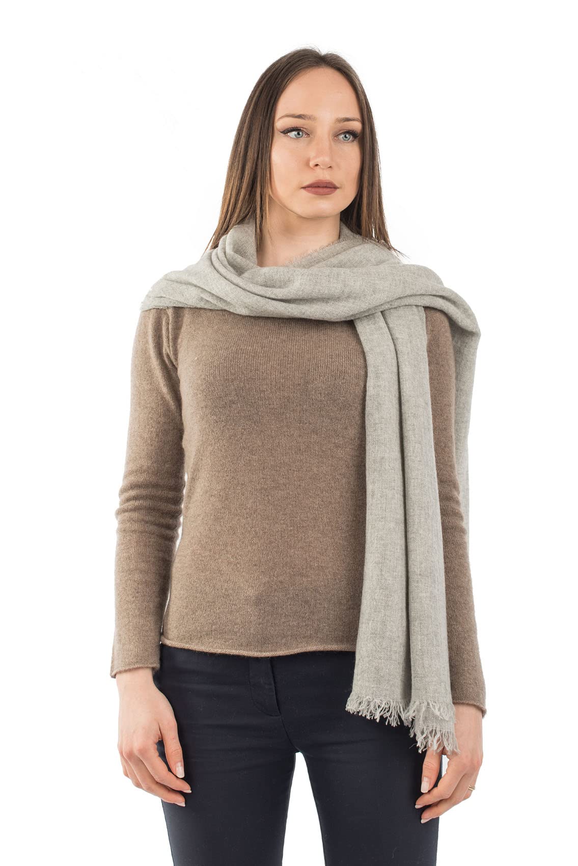 Dalle Piane Cashmere Damen Pashmina 100% Kaschmir | Leichtes Schultertuch für Hochzeit und Reisen, 70x200 cm, Frühling, Sommer und Abend, Geschenk für Sie, Made in Italy