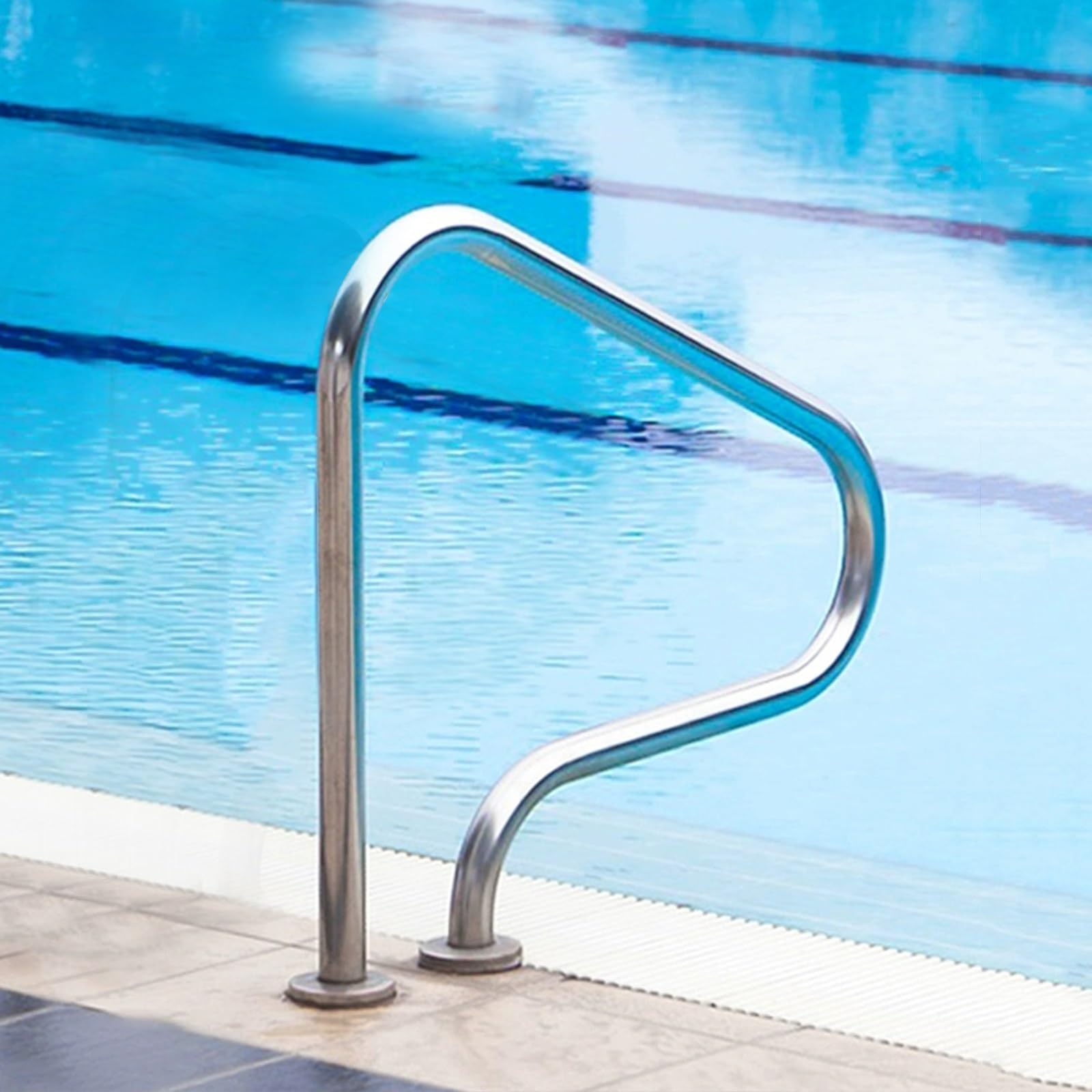 Main courante de piscine en acier inoxydable 304 pour piscines creusées, 80 x 80 cm, capacité de poids de 150 kg, pas de pré-encastrement nécessaire