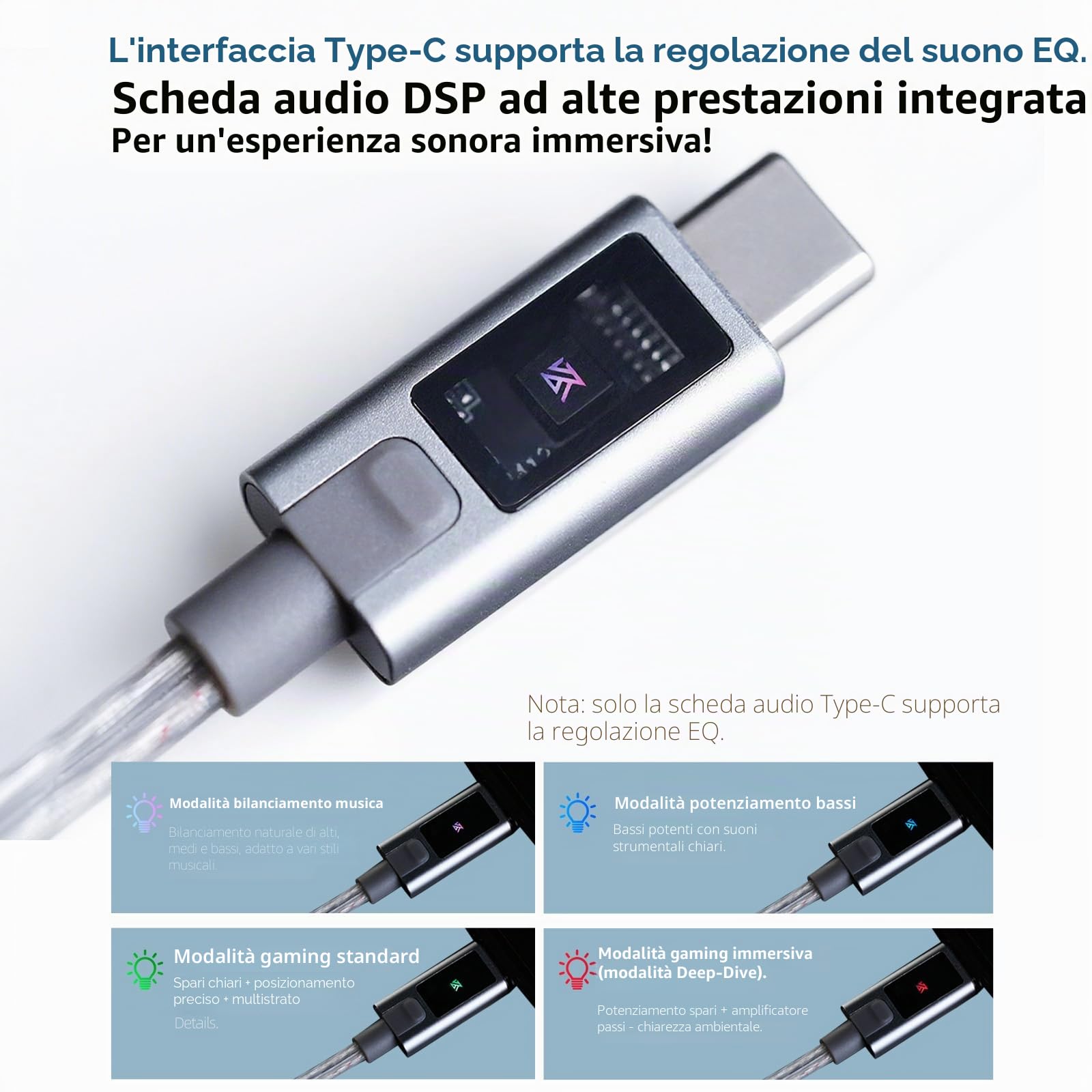 KZA COUSTICS KZ Duet - Auricolari in-ear, con doppio driver dinamico, per gaming, bassi HiFi, microfono con riduzione del rumore, cavo argentato, per PC, console, dispositivi mobili