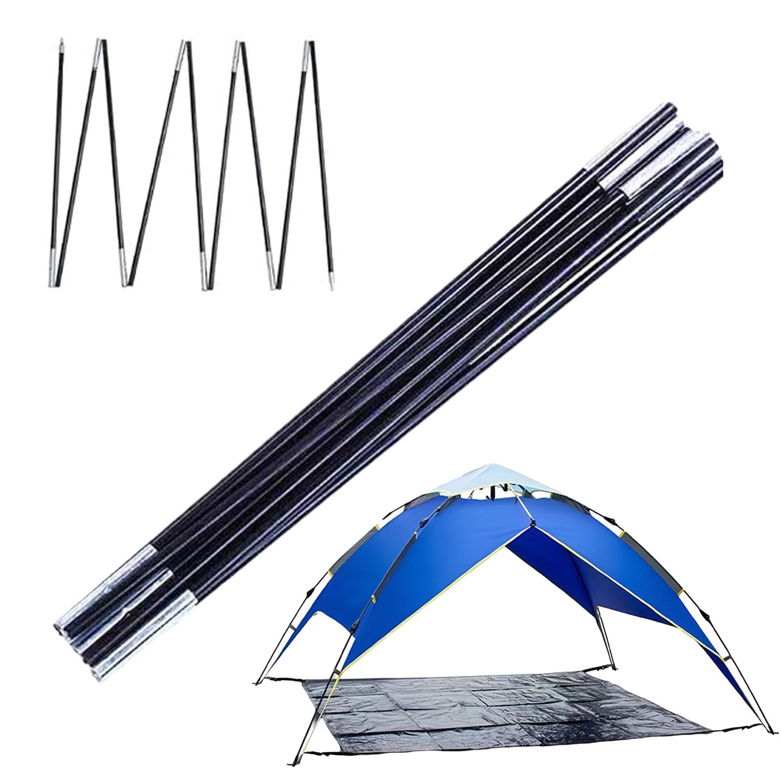 della, Pali della - Poli TARP per Lo Zaino in Campeggio - Kit di Riparazione Flessibile Portatile per Il Campeggio Zaino in Spalla di Caccia all'aperto Design Multifunzionale
