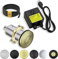 Vista 12 de Kit de interruptor de aire para eliminación de basura BESTILL - Certificado UL, botón de presión de encendido/apagado de 3.6" de largo en la parte