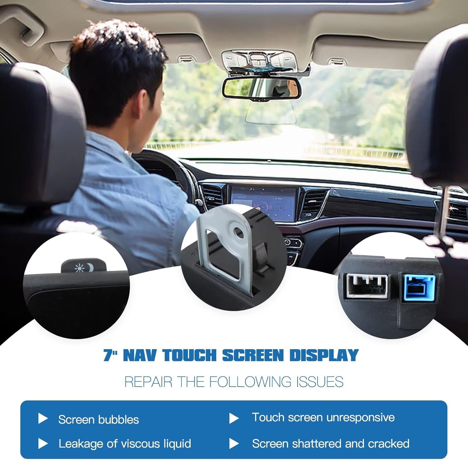 7” LCD Display Screen Radio Navigation Touchscreen Fit for Honda Civic 10th 2016 2017 2018, Replaces# 39710-TBA-305 39710-TBA-A11 39710-TBA-A21 39101-TBA-A31-M1, 39101-TBA-A31