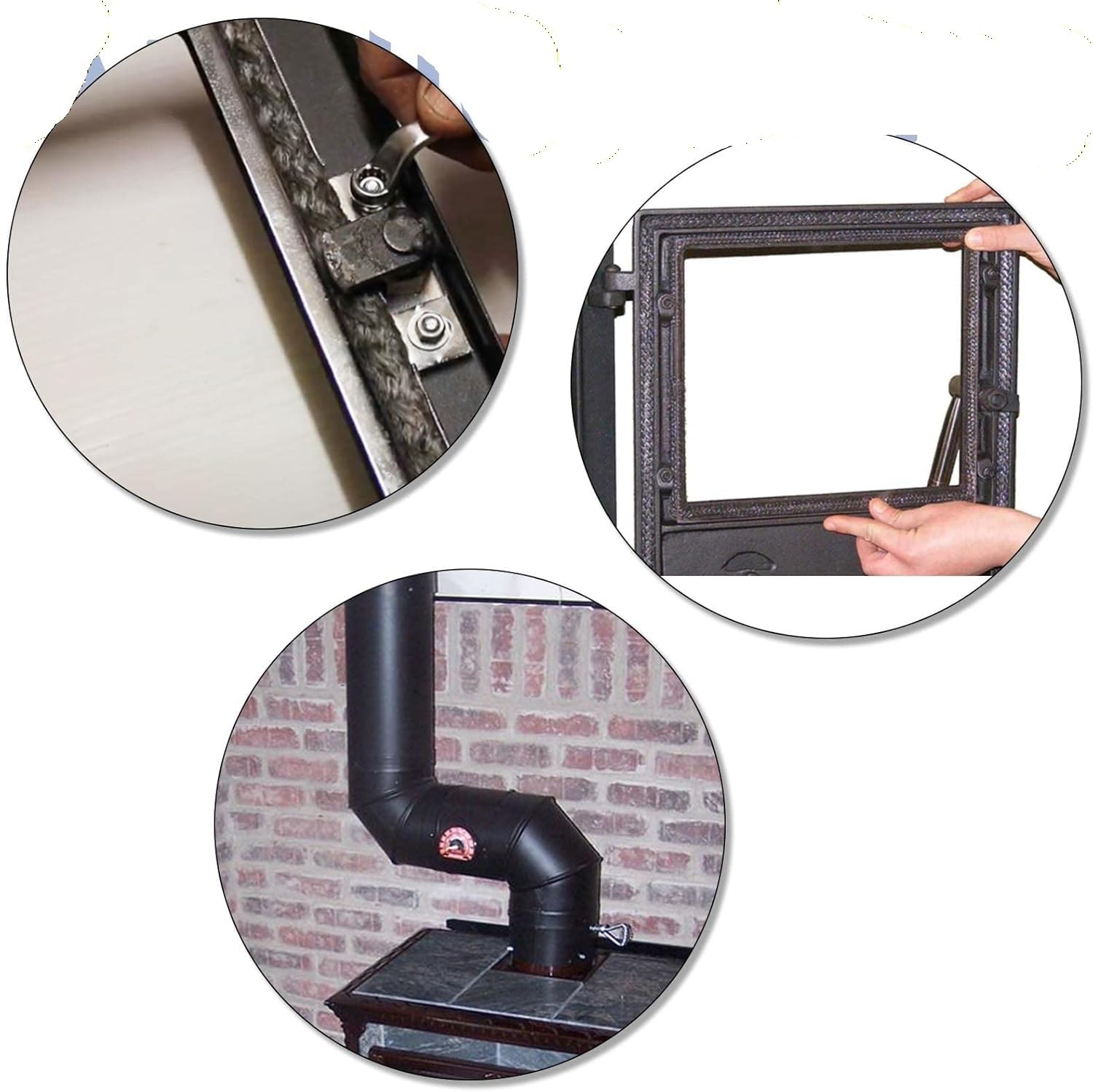 Kit di ricambio per guarnizione per porta di stufa a legna ad alta temperatura, per camino, forno, stufa a pellet e caldaia centrale. (1,27 x 248,9 cm)