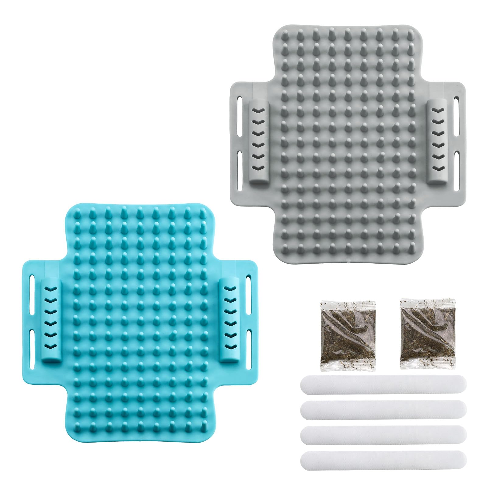 2 Piezas Cepillo para Gatos, ZIJANG Rascador Sofa Gatos Esquina, Peine para Gatos con Hierba Gatera, Cinta Adhesiva de Doble Cara Cepillo de Gato para Pelos de Gato Largos y Cortos, Masajear el Picor