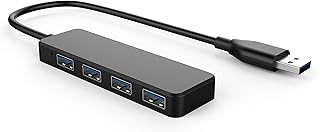 USB Hub 3.0, USB multiport Adapter,USB Port hub,USB Splitter for Laptop, PC, MacBook, Mac Pro, Mac Mini, iMac, Surface Pro and More (Black-USB 3.0/0.3m)