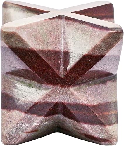 Miniatura 437 de Amazing Gemstone Larvikite Merkaba Crystal – Estrella de Merkaba metafísica de 1 pulgada para meditación – Cristal tetraedro energético y piedras