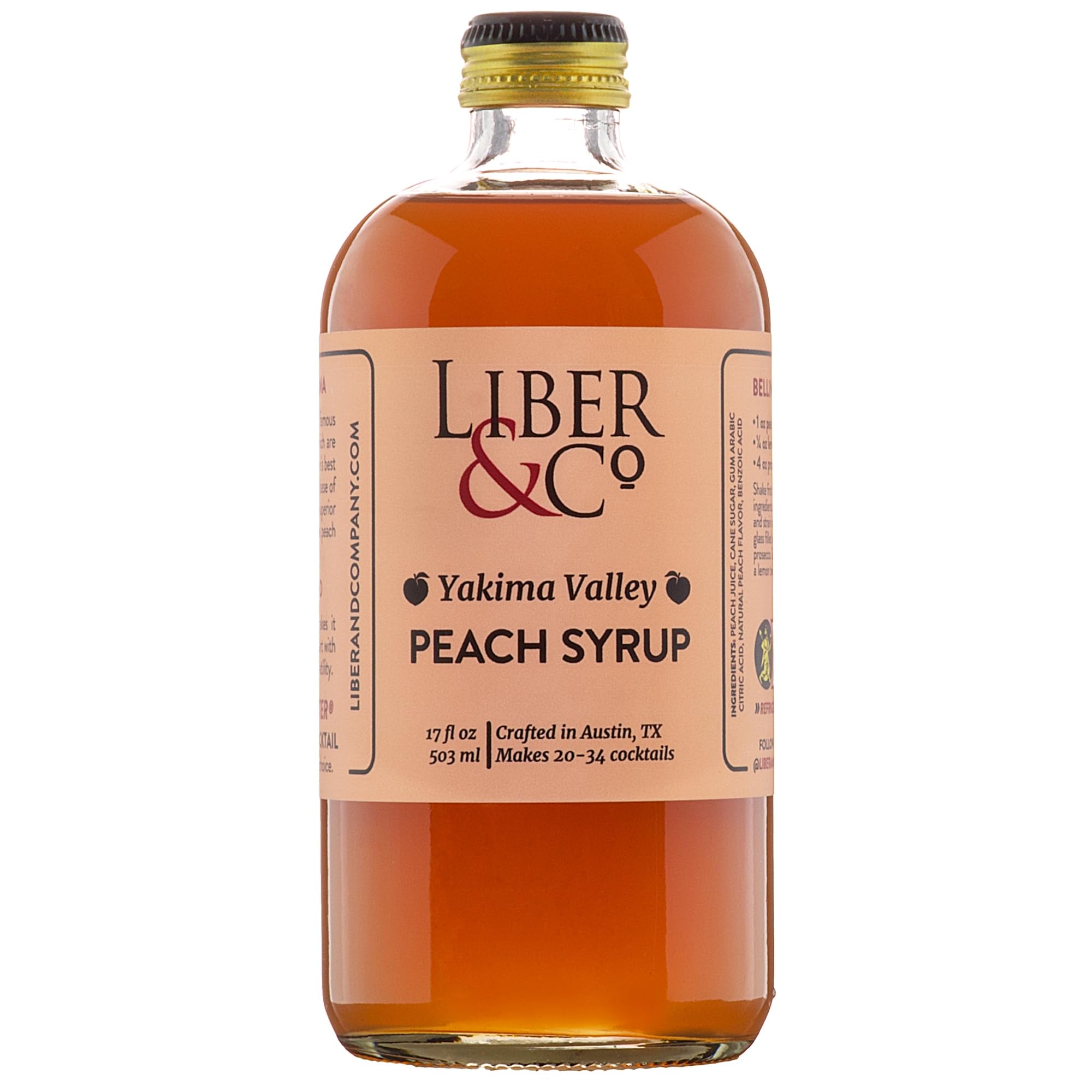 Amazon.com: Liber & Co. Yakima Valley 桃子糖漿(17 盎司) : 雜貨和美食