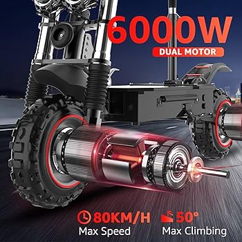 AJOOSOS X60 Electric Scooter, 6000W Dual Motor, 80KM Long