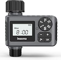 Insoma Programmable Hose Faucet Timer: Auto/Manual/Rain Delay Sprinkler for Garden, Lawn & Drip Irrigation - Waterproof, 1 Outlet