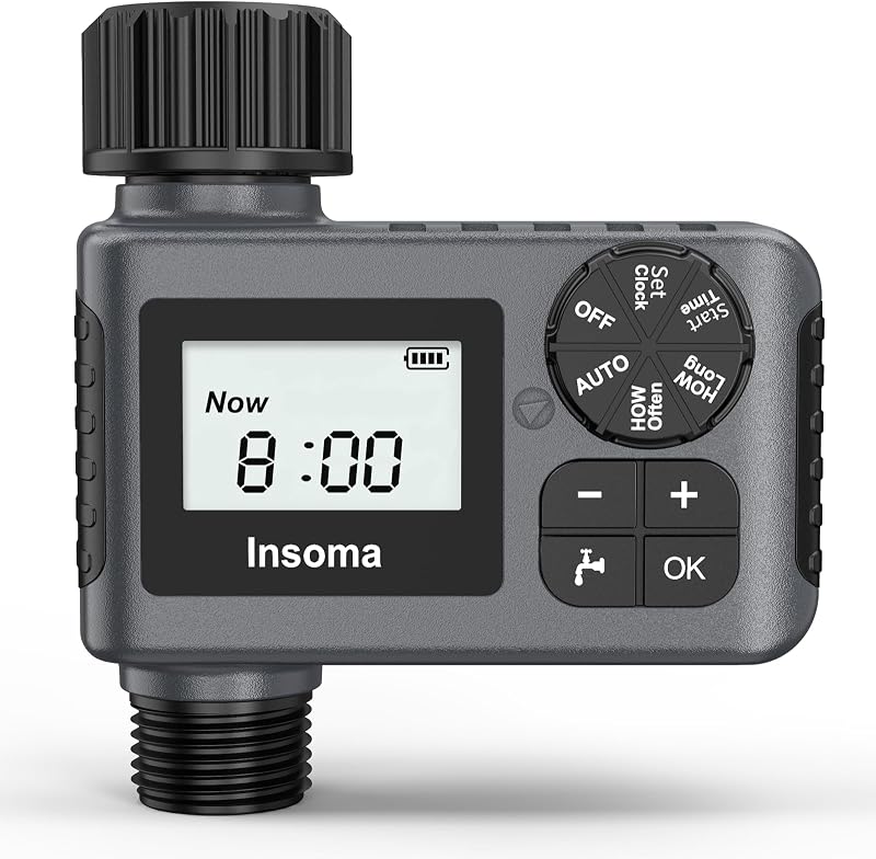 Outdoor Garden Hose Faucet Timers, Programmable Water Sprinkler Timer with Rain Delay/Manual/Automatic Drip Irrigation and Lawn Watering System for Yard, 1 Outlet
