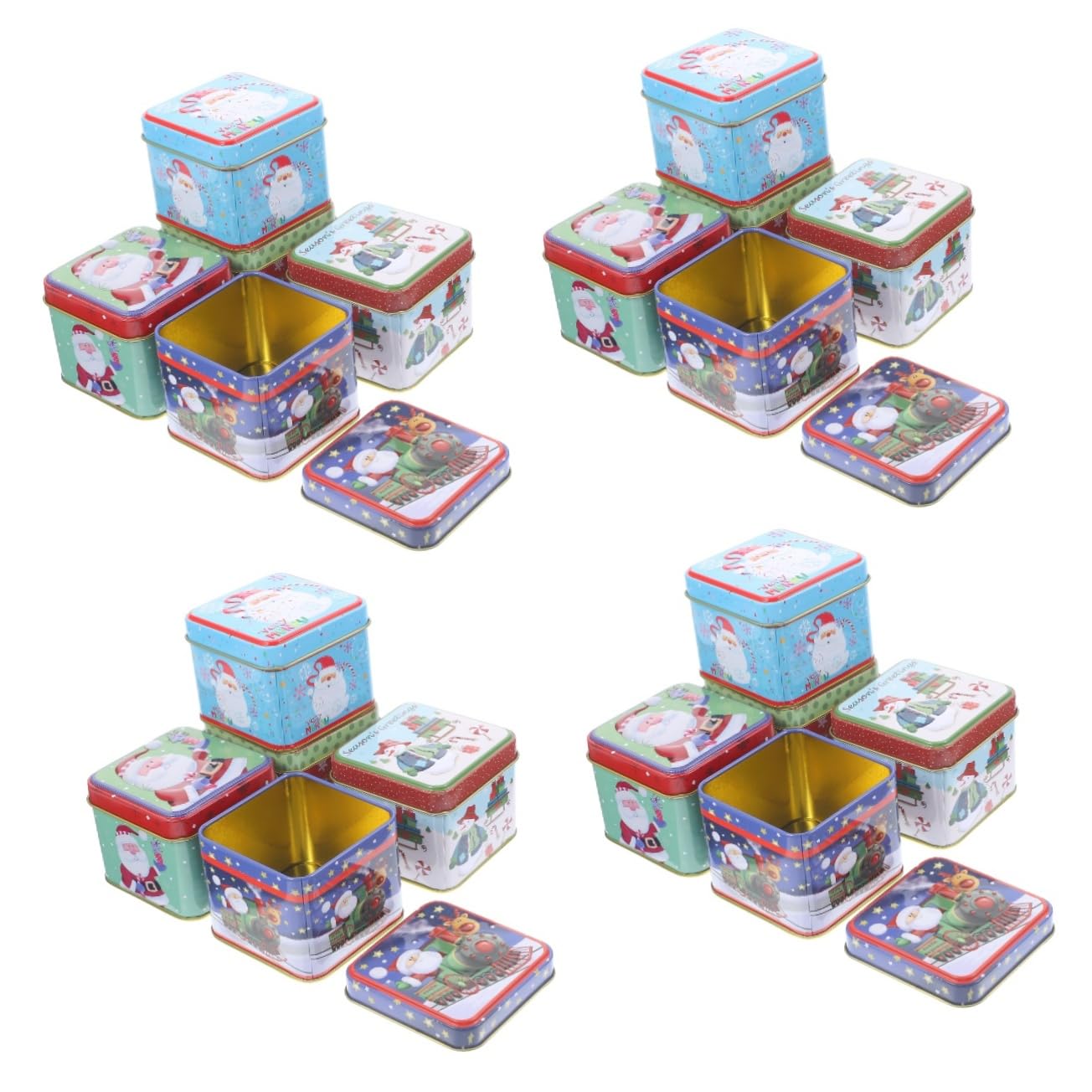 Amosfun Scatoline Di 20 Pz Barattolo Di Caramelle Di Natale Regalini Natalizi Per Natale Scatoletta Scatole Dolci Da Dessert Con Finestra Natalizia Di Natale